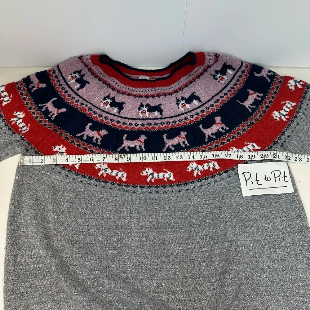 Holiday Time Dog Fair Isle Christmas Ugly Sweater XXL 20 Gray Metallic - Picture 13 of 16